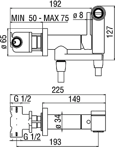 Гигиенический душ со смесителем Nobili хром AV00600CR