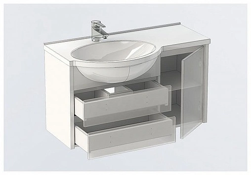 Тумба под умывальник подвесная Aquanet Лайн 90 L белый 00164936
