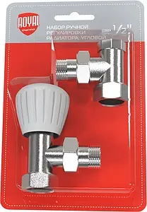 Комплект вентилей регулирующих угловых ½" в/н Royal Thermo RTO 50.011 Комплект вентилей регулирующих угловых ½" в/н Royal Thermo RTO 50.011, 2