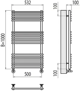 Полотенцесушитель водяной лесенка Terminus Ватра П18 500х1000 полированная сталь 4670078530554, 2