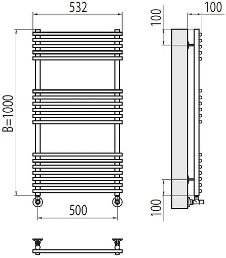 Полотенцесушитель водяной лесенка Terminus Ватра П18 500х1000 полированная сталь 4670078530554