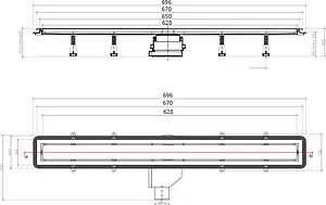 Лоток душевой Set 650мм h=52мм 0.8л/сек Pestan Confluo Premium Gold Line 650 13100053 Лоток душевой Set 650мм h=52мм 0.8л/сек Pestan Confluo Premium Gold Line 650 13100053, 2