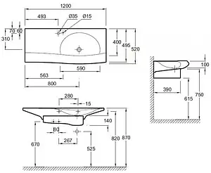 Раковина Jacob Delafon Stillness 120 белый E1292-09-00, 2