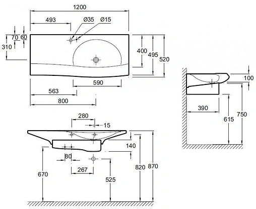 Раковина Jacob Delafon Stillness 120 белый E1292-09-00