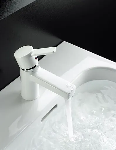 Смеситель для раковины Kludi Zenta белый/хром 382519175 Смеситель для раковины Kludi Zenta белый/хром 382519175