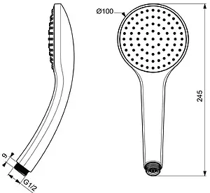 Лейка ручного душа Ideal Standard Idealrain чёрный матовый B9402XG Лейка ручного душа Ideal Standard Idealrain чёрный матовый B9402XG, 2