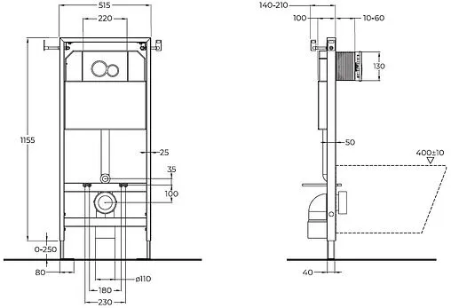 Инсталляция для подвесного унитаза Set 3 в 1 BelBagno BB097SET.R.CR с кнопкой хром глянцевый Инсталляция для подвесного унитаза Set 3 в 1 BelBagno BB097SET.R.CR с кнопкой хром глянцевый