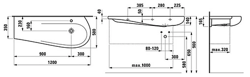 Раковина Laufen Alessi 120 R c покрытием LCC белый 8.1497.4.400.104.1
