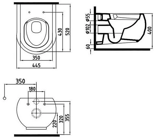 Унитаз подвесной безободковый Bien Flash белый FLKA052N1VP0W3000