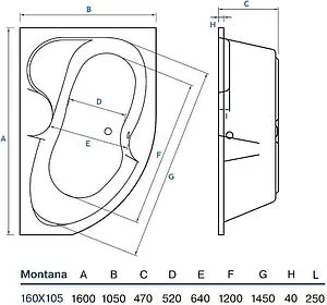 Ванна акриловая Koller Pool Montana 160х105 L Ванна акриловая Koller Pool Montana 160х105 L, 2
