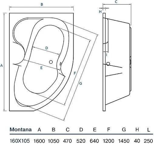 Ванна акриловая Koller Pool Montana 160х105 L Ванна акриловая Koller Pool Montana 160х105 L