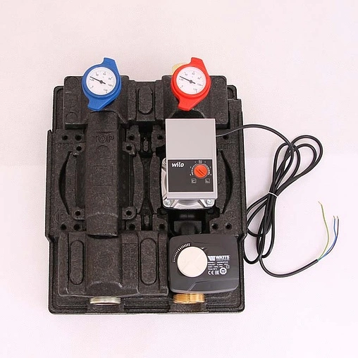 Насосный модуль с 3-х ходовым смесительным клапаном и сервоприводом 1½&quot;н х 1&quot;в WATTS HKM25 10026263 с насосом Wilo Yonos Para 25/6 180