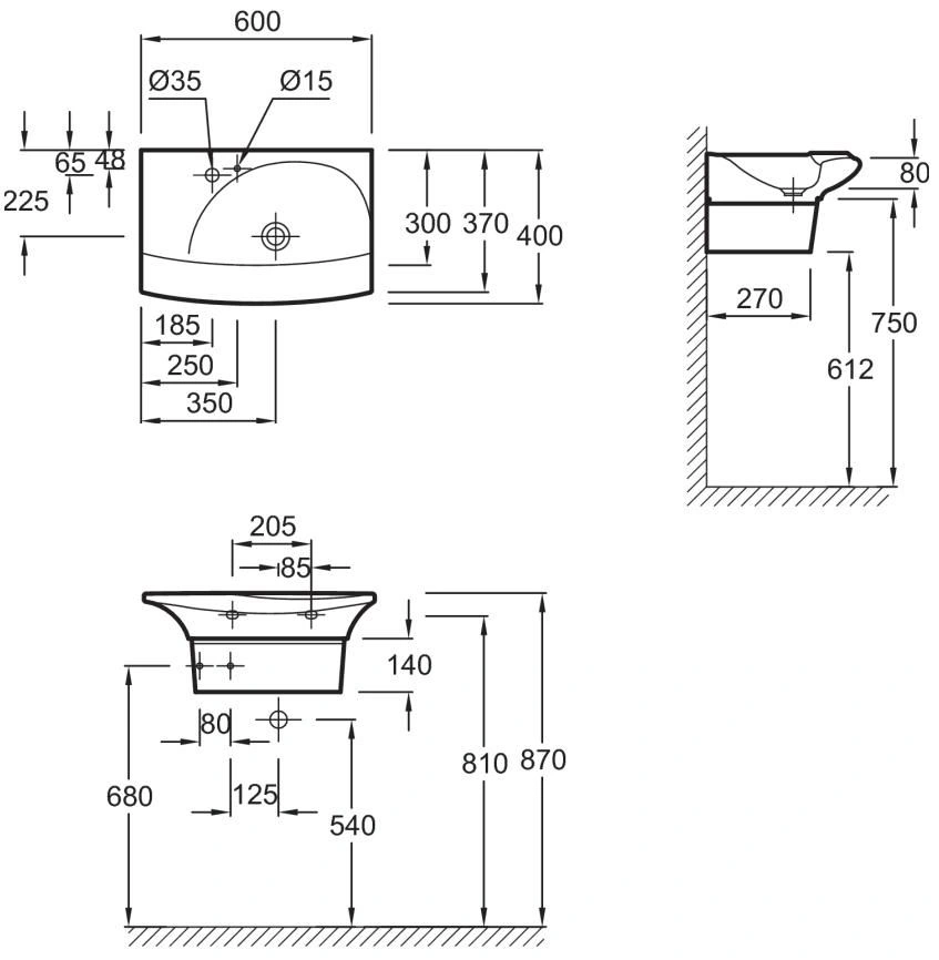 Раковина Jacob Delafon Stillness 60 L белый E1300-00 Раковина Jacob Delafon Stillness 60 L белый E1300-00