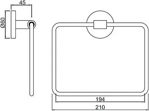 Полотенцедержатель Jaquar Continental хром ACN-CHR-1121N, 2