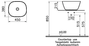 Раковина VitrA Plural 45 белый матовый 7811B401-0016 Раковина VitrA Plural 45 белый матовый 7811B401-0016, 2