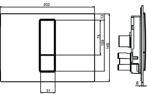 Клавиша смыва для унитаза Sanit Ineo Bright 16.750.81..0000 хром глянцевый, 2