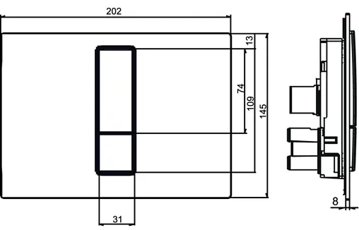 Клавиша смыва для унитаза Sanit Ineo Bright 16.750.81..0000 хром глянцевый