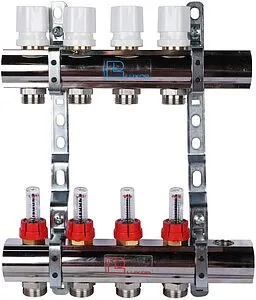 Группа коллекторная с расходомерами 4 отвода 1&quot;в/в x ¾&quot;ек Luxor CD 477/4 15662704N, 1
