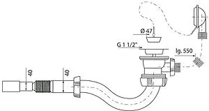 Слив-перелив для ванны Wirquin хром 30718060 Слив-перелив для ванны Wirquin хром 30718060, 2
