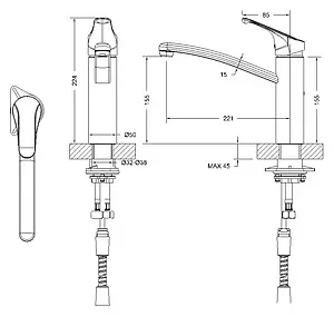 Смеситель для кухни Bravat Common хром F7234129CP-RUS, 2