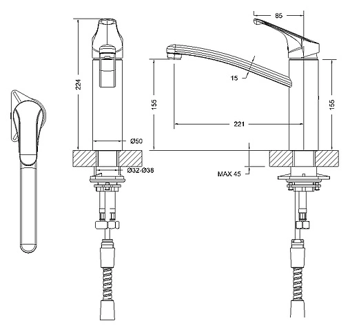 Смеситель для кухни Bravat Common хром F7234129CP-RUS