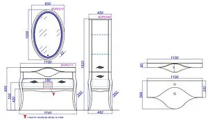 Шкаф-пенал напольный Clarberg Borgia П48/BG слоновая кость BOR0548BG Шкаф-пенал напольный Clarberg Borgia П48/BG слоновая кость BOR0548BG, 2