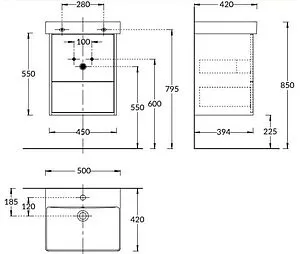 Тумба-умывальник подвесная Kerama Marazzi Pro 50 белый матовый PRO.50.2\WHT+PROR.wb.50, 2