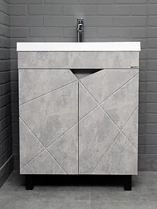 Тумба под умывальник напольная Домино Vector 70 метрополитан грей/бетон серый DV6613T, 4