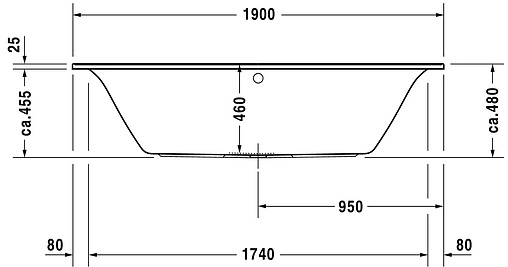 Ванна акриловая Duravit Darling New 190x90 700245000000000