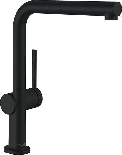 Смеситель для кухни с выдвижным изливом Hansgrohe Talis M54 270 1jet чёрный матовый 72808670