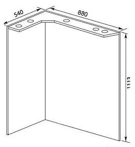 Зеркало с подсветкой Aquanet Корнер 80 L белый 00158820 Зеркало с подсветкой Aquanet Корнер 80 L белый 00158820, 2