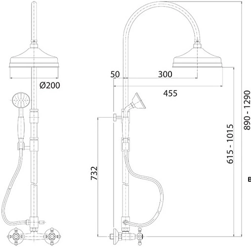 Душевая система со смесителем для душа Cezares Golf хром GOLF-CD-01-Bi Душевая система со смесителем для душа Cezares Golf хром GOLF-CD-01-Bi