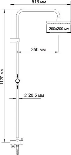 Душевая система без смесителя Wasserkraft бронза A040