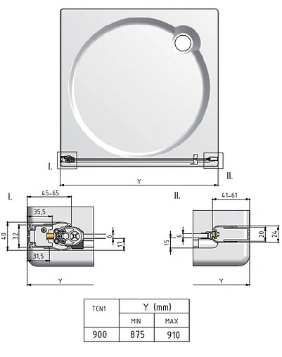 Дверь в нишу 900мм прозрачное стекло Roltechnik Tower Line TCN1/900 728-9000000-01-02