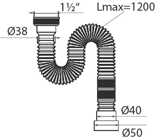 Сифон гофрированный для мойки VIRPlast Мини Элит 30986254 Сифон гофрированный для мойки VIRPlast Мини Элит 30986254
