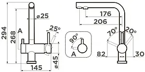 Смеситель для кухни с подключением к фильтру Omoikiri Nagano-CA карамель/хром 4994217, 2