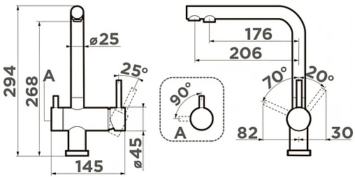 Смеситель для кухни с подключением к фильтру Omoikiri Nagano-CA карамель/хром 4994217