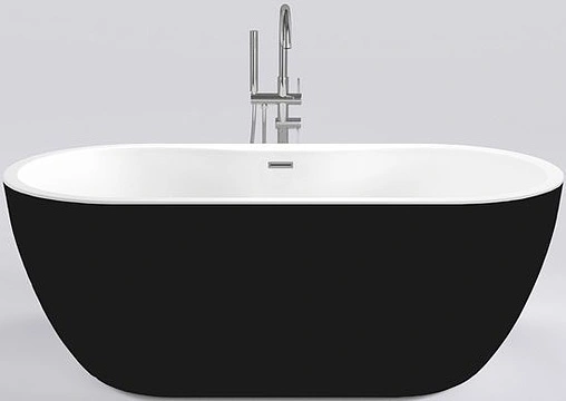 Ванна акриловая отдельностоящая Comforty 165х75 белый/панель черный матовый BA111BW