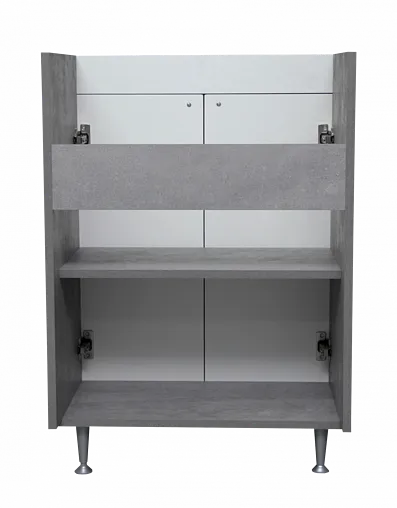 Тумба под умывальник напольная Домино Промо 60 белый/бетон DP2618T