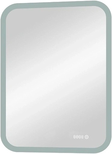 Зеркало с подсветкой Continent Glamour Led 50 с часами белый ЗЛП652