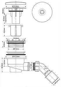 Сифон для душевого поддона Mc Alpine хром MRS4C, 2