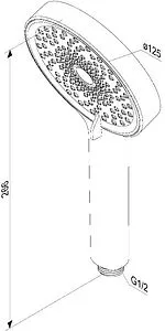 Лейка ручного душа Damixa Apollo чёрный матовый 947020300, 2