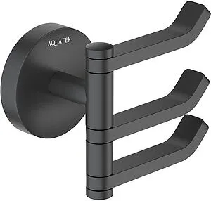 Крючок поворотный тройной Aquatek Бетта чёрный матовый AQ4632MB Крючок поворотный тройной Aquatek Бетта чёрный матовый AQ4632MB, 1