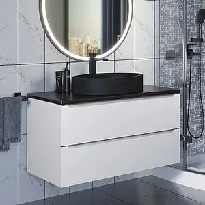 Тумба-умывальник подвесная Uperwood Tanos 100 белый/бук тёмный 2910210428 Тумба-умывальник подвесная Uperwood Tanos 100 белый/бук тёмный 2910210428, 4