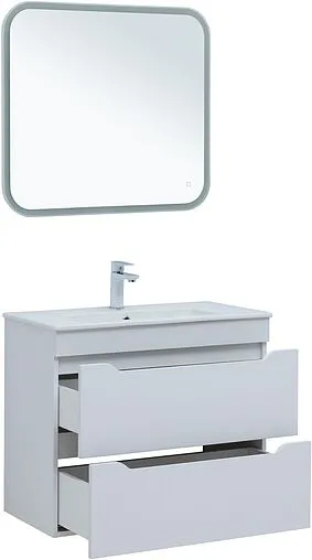 Тумба-умывальник Aquanet Практика 80 белый матовый 00330459+44080