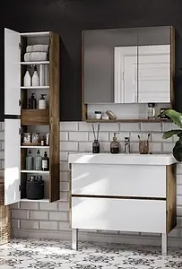 Шкаф-зеркало Aquaton Сканди 90 белый/дуб рустикальный 1A252302SDZ90, 5