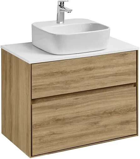 Тумба-умывальник подвесная Aquaton Либерти 75 дуб эльвезия 1A2795K4LY010