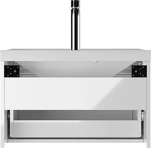 Тумба-умывальник подвесная Айсберг Ева 80 белый DA5903T+4670142930020, 5