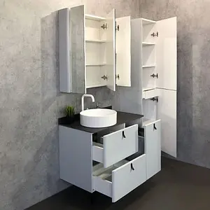 Шкаф-зеркало Comforty Сорренто 90 светло-серый 00-00001968CF, 3