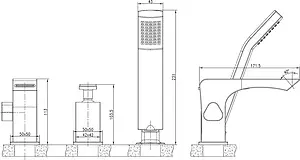 Смеситель на борт ванны на 3 отверстия Lemark Contest белый/хром LM5845CW Смеситель на борт ванны на 3 отверстия Lemark Contest белый/хром LM5845CW, 2